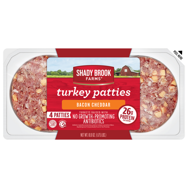 Shady Brook Farms Turkey Patties Bacon Cheddar - 4 ct