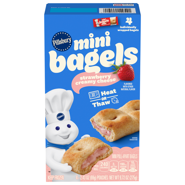 Pillsbury Strawberry Creamy Cheese Mini Pull-Apart Bagels - 4 ct Frozen