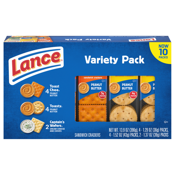 Lance Variety Pack Sandwich Crackers - 10 ct