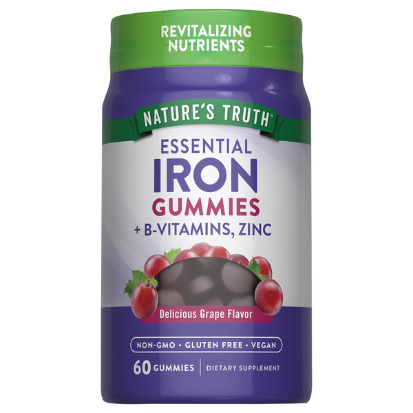 Nature's Truth Natural Grape Flavor Essential Iron Gummies