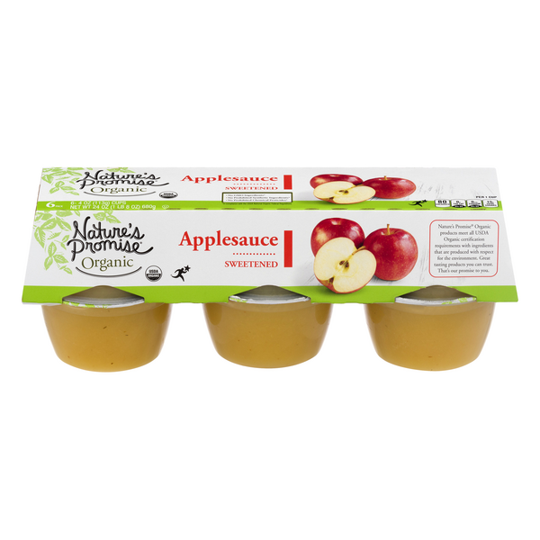 Nature's Promise Organic Sweetened Applesauce Cups - 6 ct
