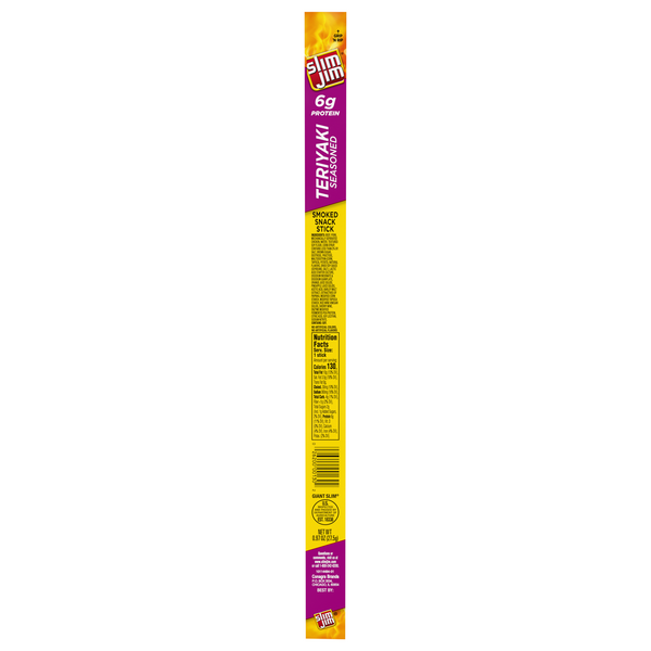 Slim Jim Teriyaki Seasoned Protein Smoked Giant Size Meat Stick