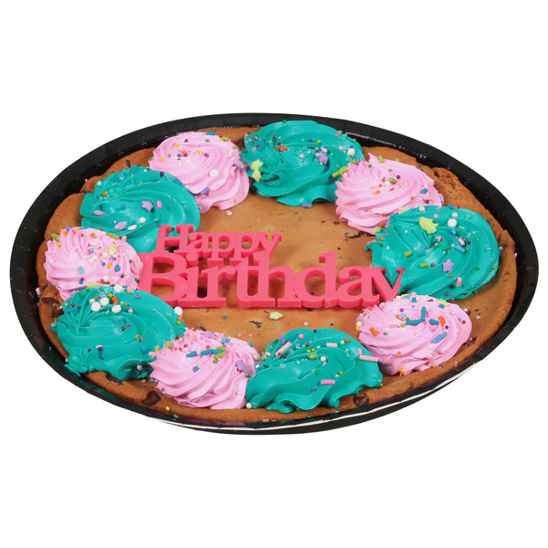 Food Lion Bakery Chcolate Chip Happy Birthday Whipped Message Cookie Cake