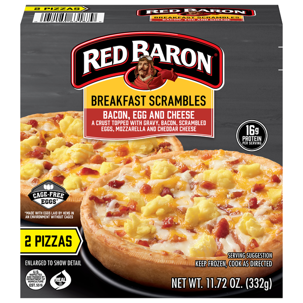 Red Baron Breakfast Scrambles Bacon Egg & Cheese Pizza - 2 ct