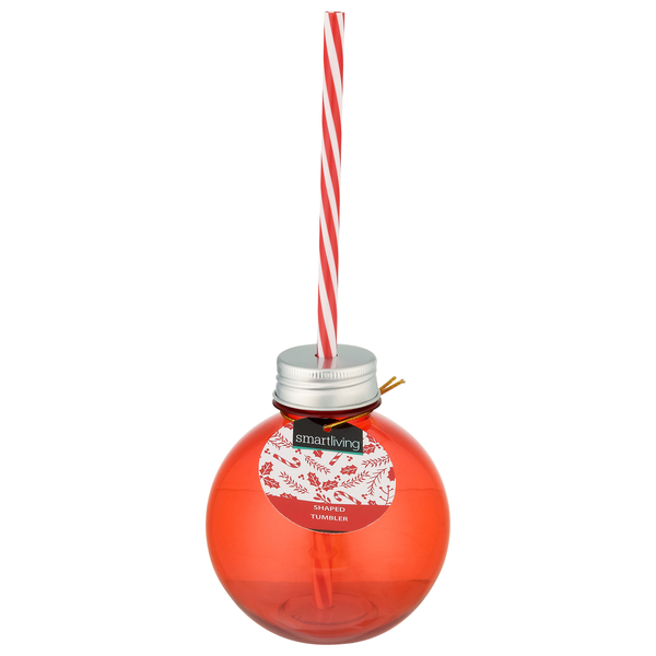 Smart Living Holiday Red Ornament Shaped Tumbler