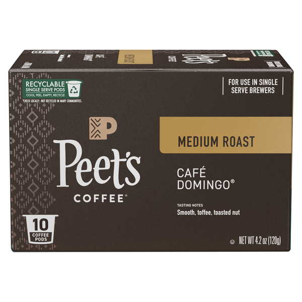 Peet's Cafe Domingo Medium Roast Coffee K-Cup Pods