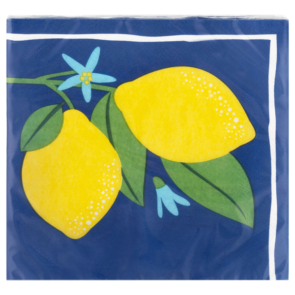 Smart Living 2-Ply Lunch Napkins Blue with Lemon