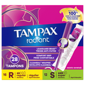 Tampax Radiant Unscented Regular & Super Tampons