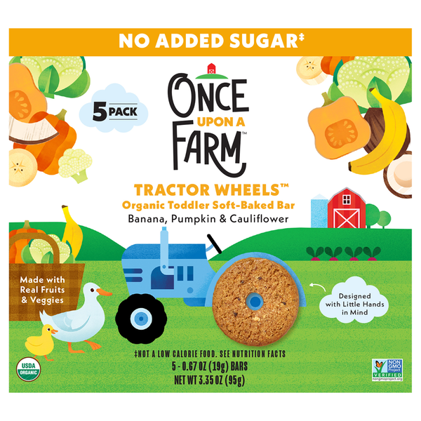 Once Upon a Farm Organic Banana Pumpkin/Cauliflower Tractor Wheels Bars 5c