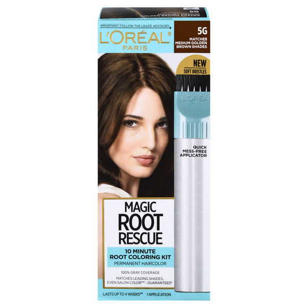 L'Oreal Root Rescue Permanent Hair Color Medium Golden Brown 5G