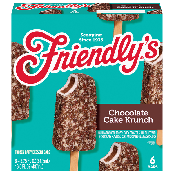 Friendly's Chocolate Cake Krunch Ice Cream Bars - 6 ct