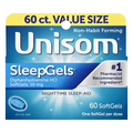 Unisom SleepGels Nighttime Sleep-Aid 50mg Diphenhydramine HCL Softgels