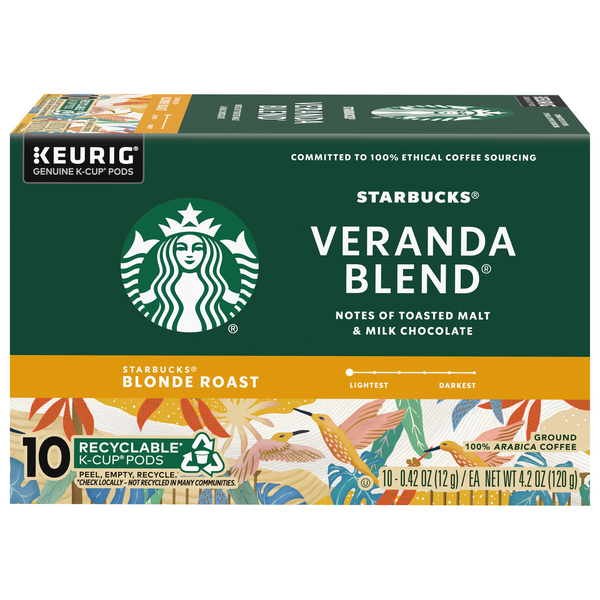 Starbucks Veranda Blend Blonde Roast K-Cup Coffee Pods