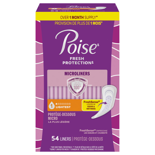 Poise Fresh Protection Lightest Regular Long Microliners
