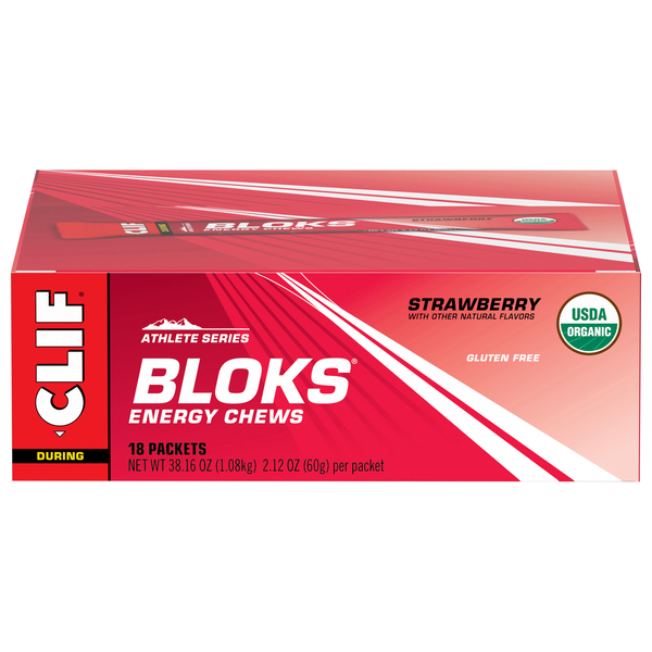 CLIF Bloks Gluten Free Strawberry Energy Chews - 18 ct