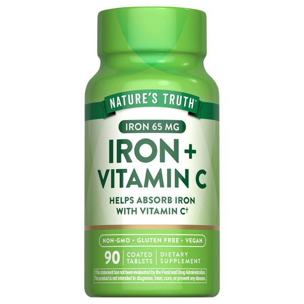 Nature's Truth High Potency Iron + Vitamin C Coated Tablets
