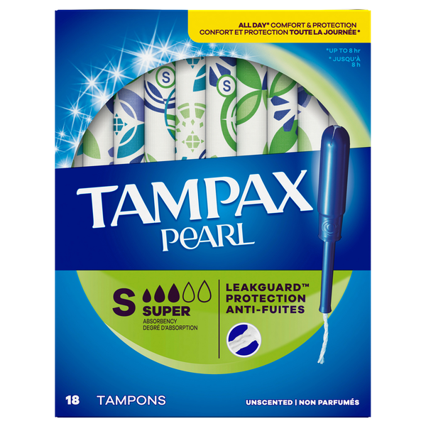 Tampax Pearl Unscented Super Tampons