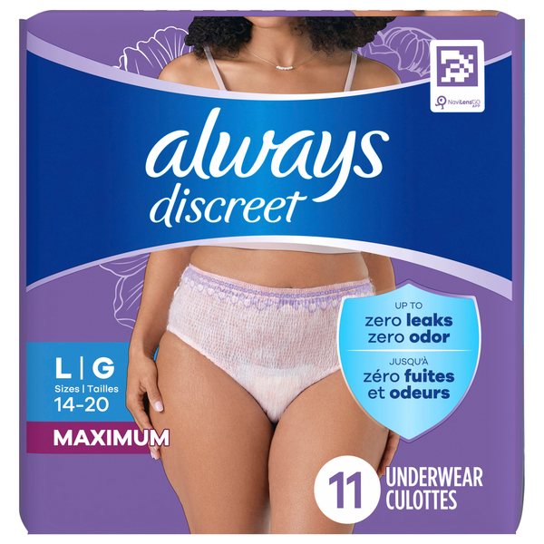Always Discreet Women's Incontinence Underwear Size L