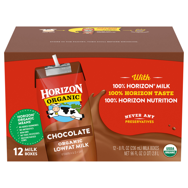 Horizon Organic Low Fat Chocolate Milk - 12 pk Shelf Stable