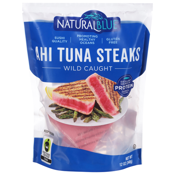 Natural Blue Wild Caught Ahi Tuna Steaks Frozen