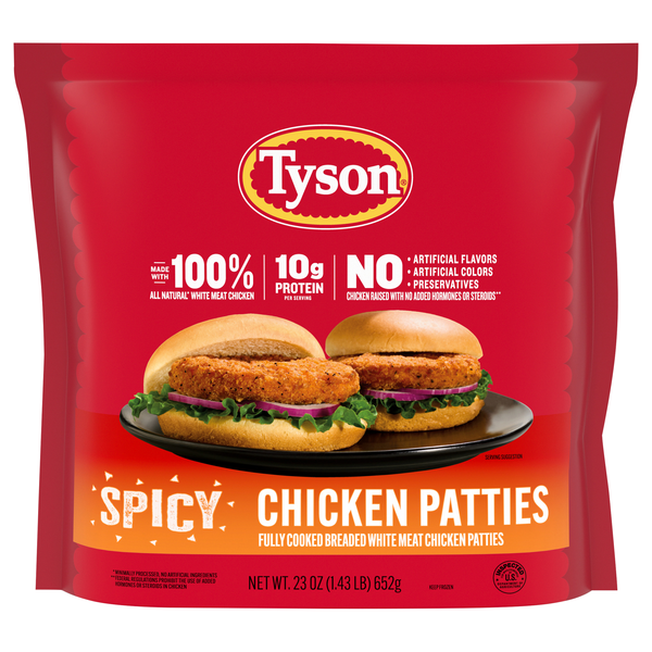 Tyson Fully Cooked Spicy Chicken Patties Frozen