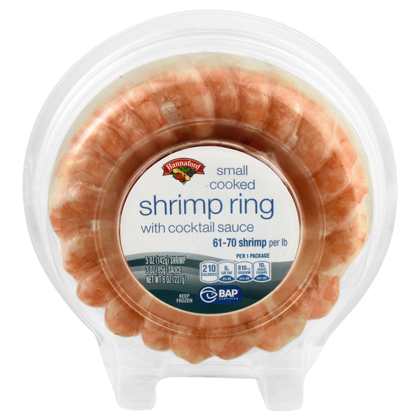 Hannaford Cooked Shrimp Ring with Cocktail Sauce Small Frozen
