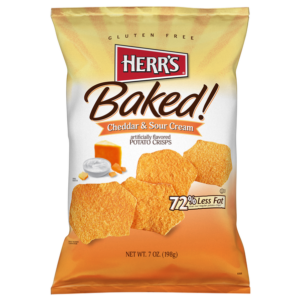 Herr's Baked! Cheddar & Sour Cream Potato Crisps Chips