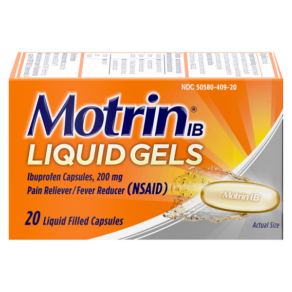 Motrin IB Ibuprofen Pain Relief Liquid Gels