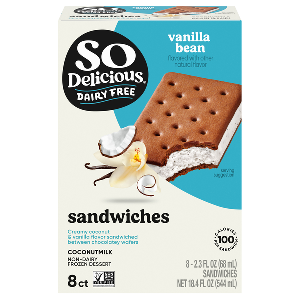 So Delicious Dairy Free Vanilla Bean Coconutmilk Dessert Sandwiches - 8 ct