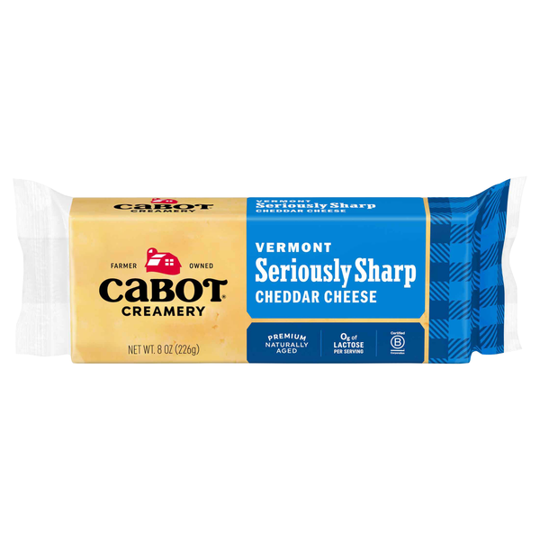 Cabot Creamery Aged Vermont Seriously Sharp Yellow Cheddar Cheese Block