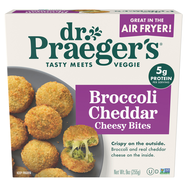 Dr. Praeger's Broccoli Cheddar Cheesy Bites Frozen