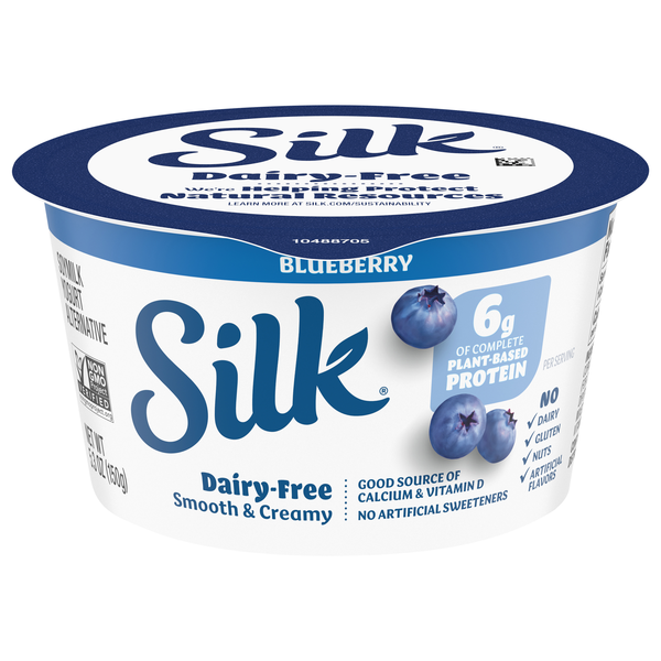 Silk Dairy Free Vegan Blueberry Soymilk Yogurt Alternative Cup