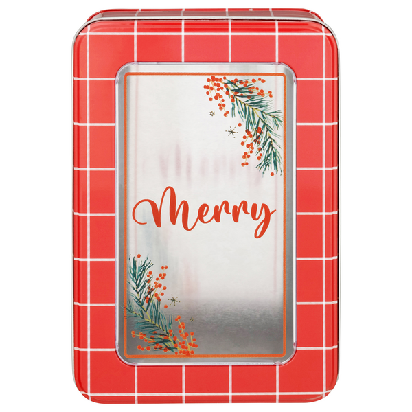 Save on Smart Living Holiday Square Window Lid Bake Tin Merry Order