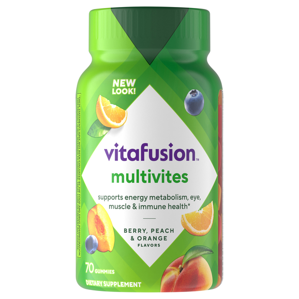 vitafusion MultiVites Berry Peach & Orange Gummy Vitamins for Adults