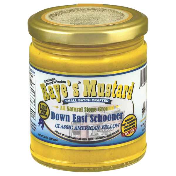 Raye's Down East Schooner Stone Ground Classic American Yellow Mustard