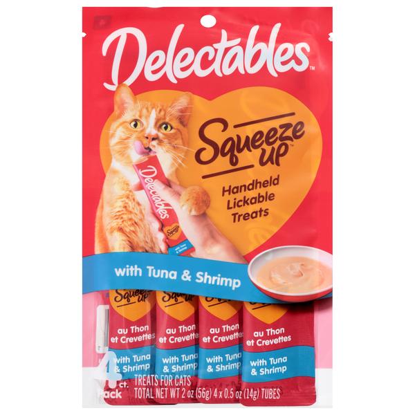 Delectables Squeeze Up Tuna & Shrimp Lickable Cat Treat - 4 ct