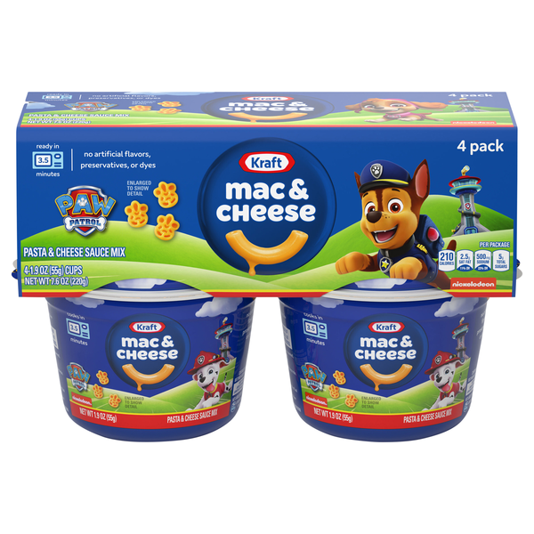 Kraft Paw Patrol Macaroni & Cheese Dinner Microwaveable Cup - 4 ct