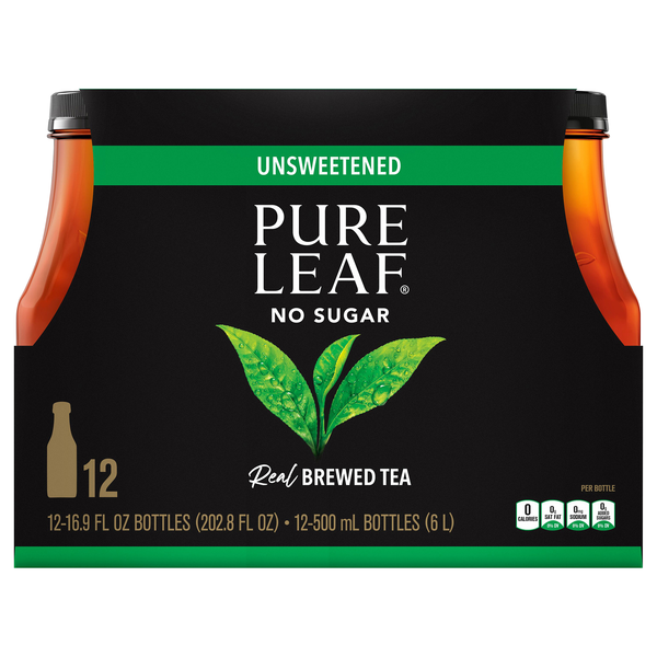 Pure Leaf Brewed No Sugar Unsweetened Black Iced Tea - 12 pk