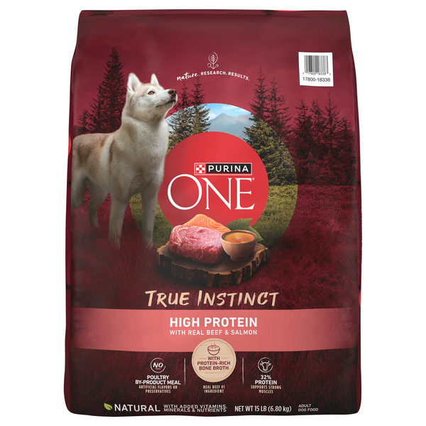 Save on Purina ONE True Instinct High Protein Beef & Salmon Adult Dry