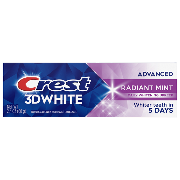Crest 3D White Fluoride Anticavity Whitening Radiant Mint Toothpaste