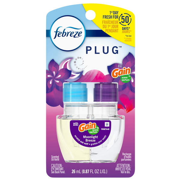 Febreze PLUG Gain Moonlight Breeze Scented Oil Refills - 2 ct
