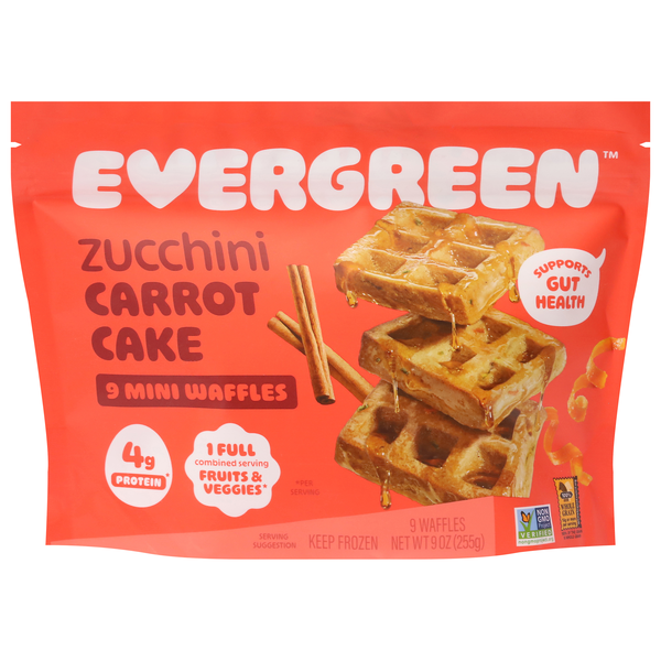 Evergreen Mini Zucchini Carrot Cake Waffles - 9 ct