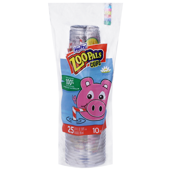 Hefty ZooPals Recycled Plastic Cups 10 oz