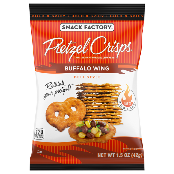 Save on Snack Factory Pretzel Crisps Deli Style Buffalo Wing Order