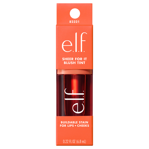 e.l.f Sheer For It Blush Tint for Lips + Cheeks Orange Crush 82321