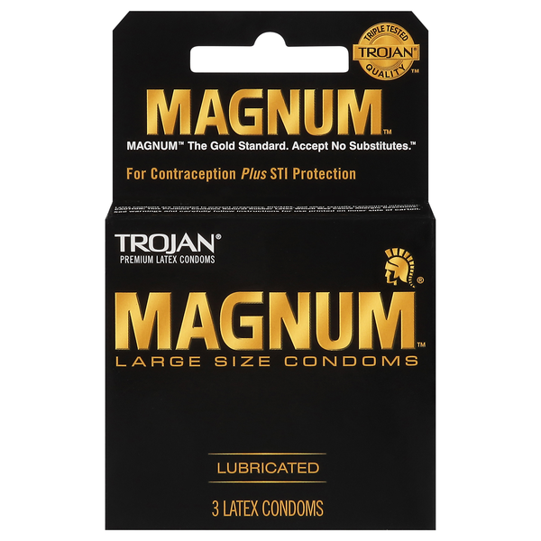 Trojan Magnum Latex Lubricated Condoms Large Size