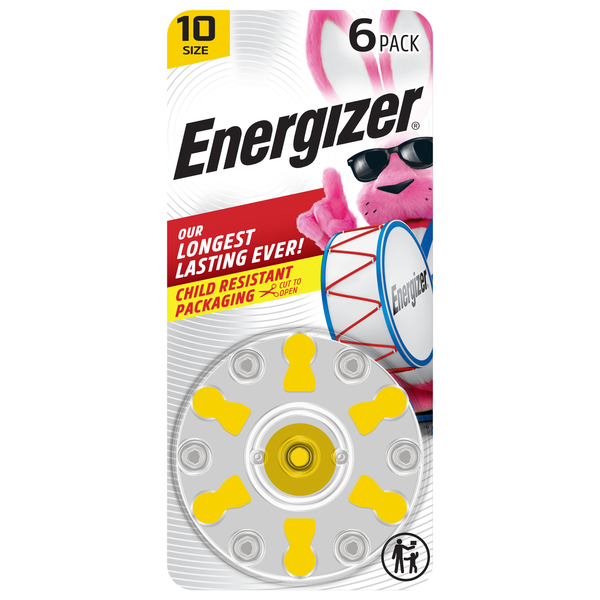 Energizer 1.45V Zinc Air Batteries Size 10