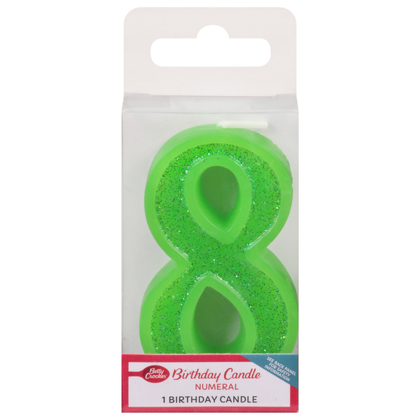 Betty Crocker Green Numeral Birthday Candle #8