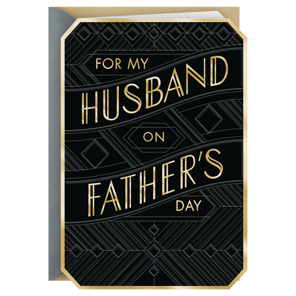 Hallmark Father's Day Card for Husband (Black & Gold Diamonds)