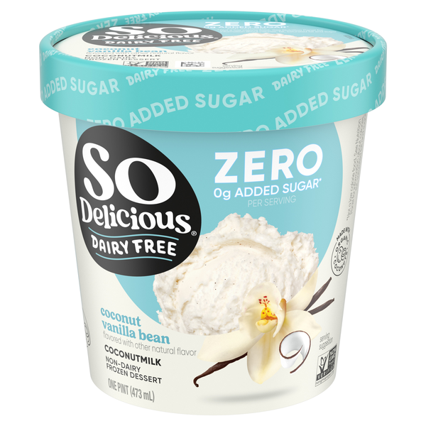 So Delicious Dairy Free No Sugar Added Vanilla Bean Coconutmilk Dessert